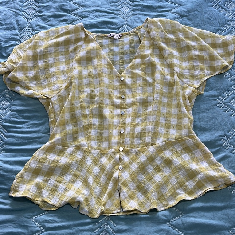Yellow gingham top - Picture 3 of 5